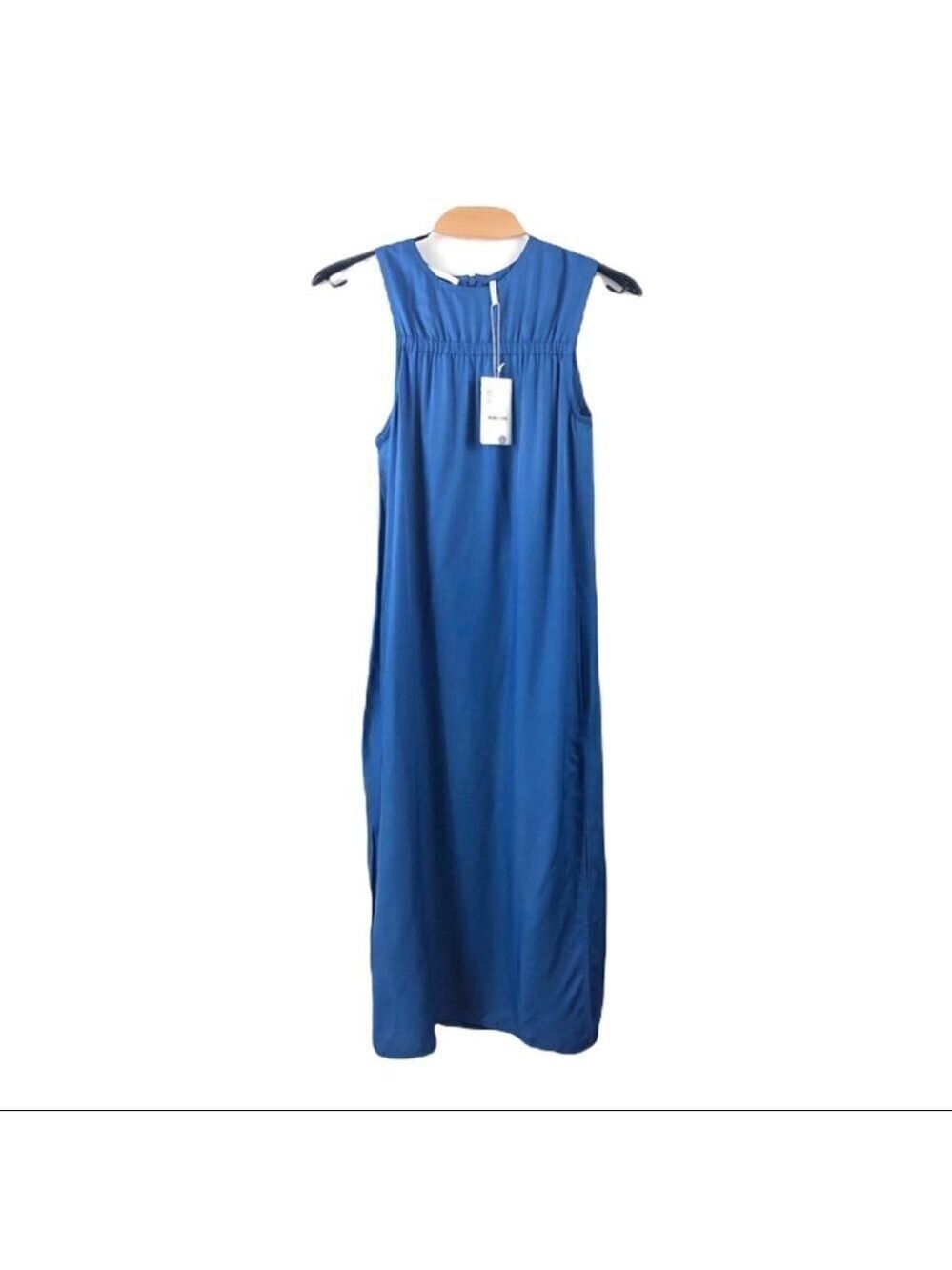 ** NEW Helmut Lang Cerulean Blue Sleeveless Elasticated Viscose Dress Size 0 - Picture 2 of 7